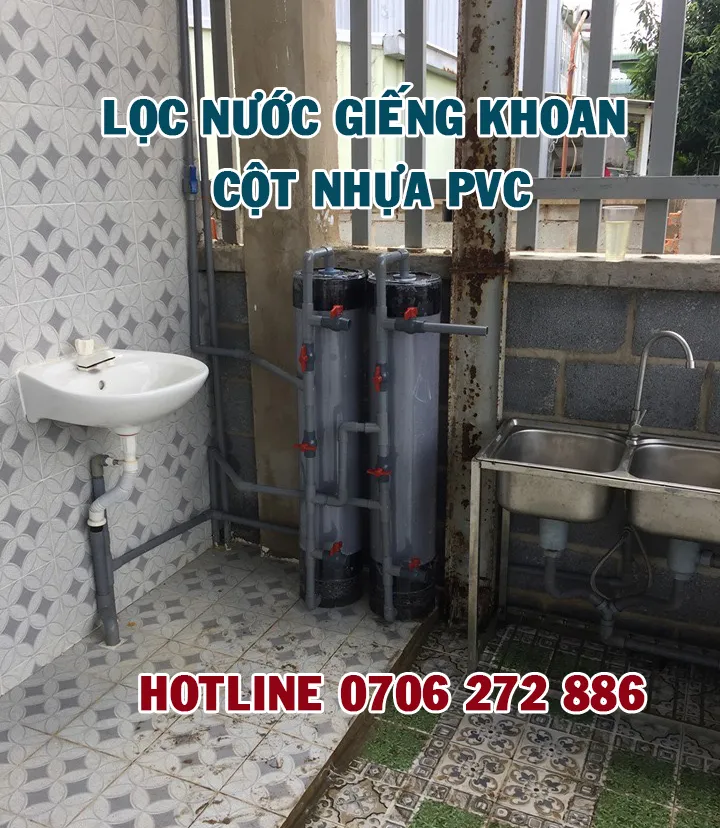 Máy lọc nước giếng khoan cột nhựa pvc