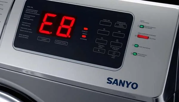 Máy giặt Sanyo báo lỗi E8 trên màn hình hiển thị, hướng dẫn cách sửa chữa máy giặt Sanyo hiệu quả