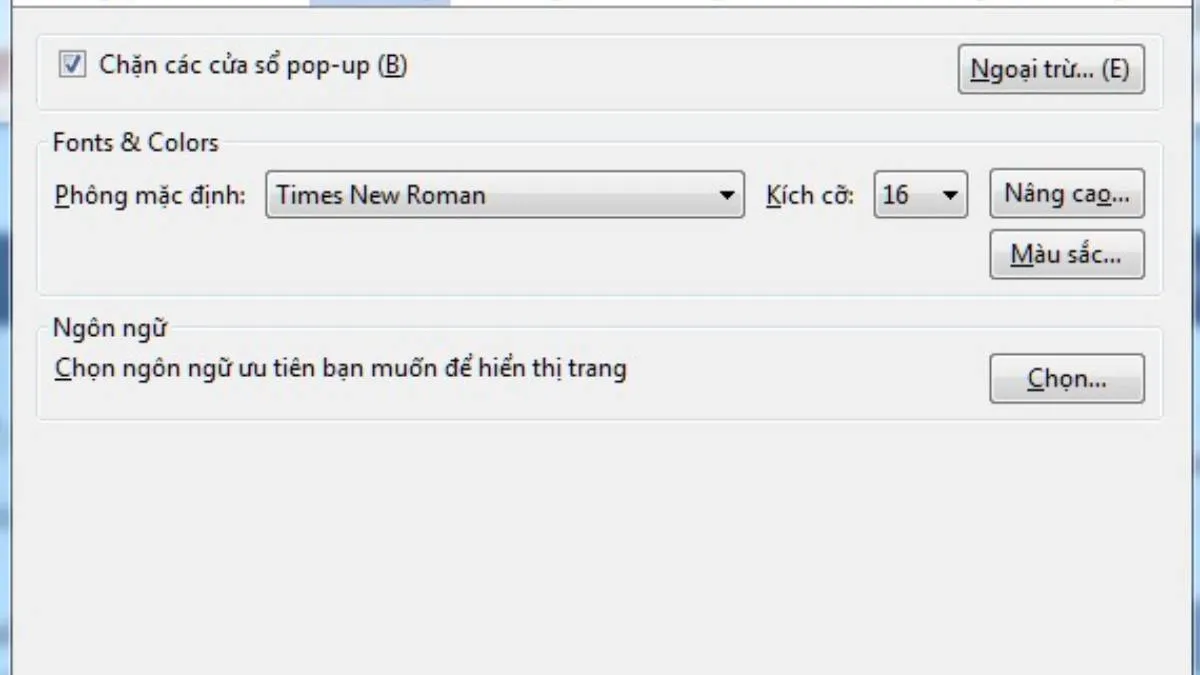 Sửa lỗi font chữ trên Firefox