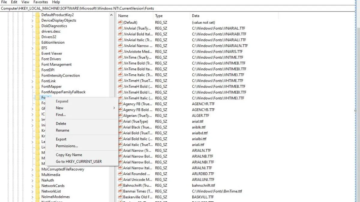 Sửa lỗi font chữ trên trình duyệt và giao diện Windows bước 2