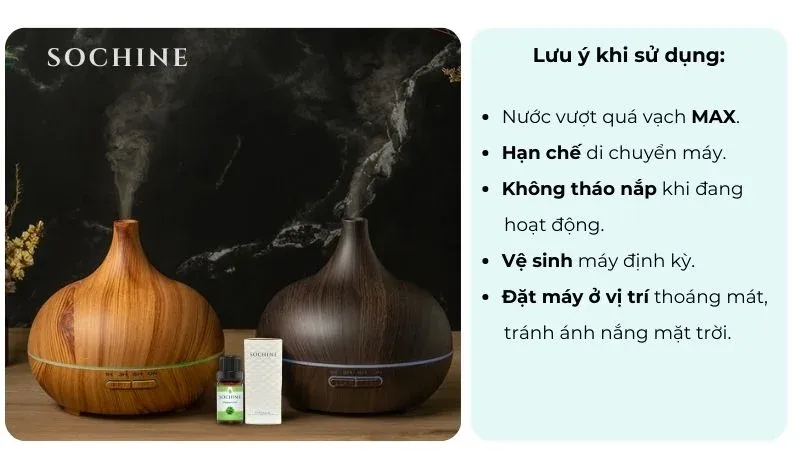 Lưu ý khi sử dụng máy xông tinh dầu vân gỗ