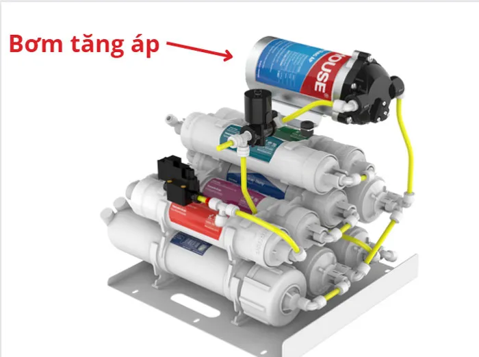 Kiem tra bom tang ap ben trong khi mo may loc nuoc Eupro