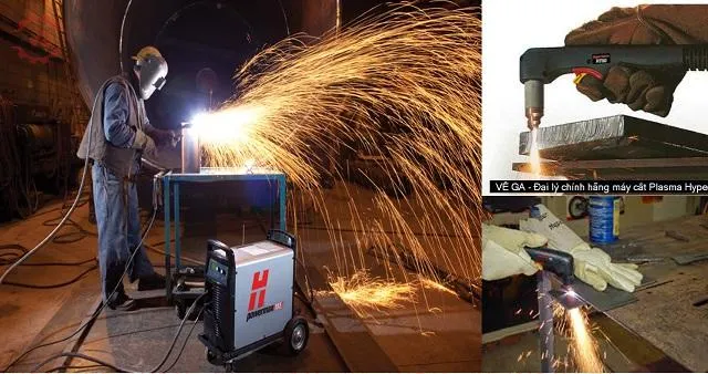 Người thợ chuẩn bị đồ bảo hộ lao động an toàn trước khi thực hiện cách sử dụng máy cắt plasma