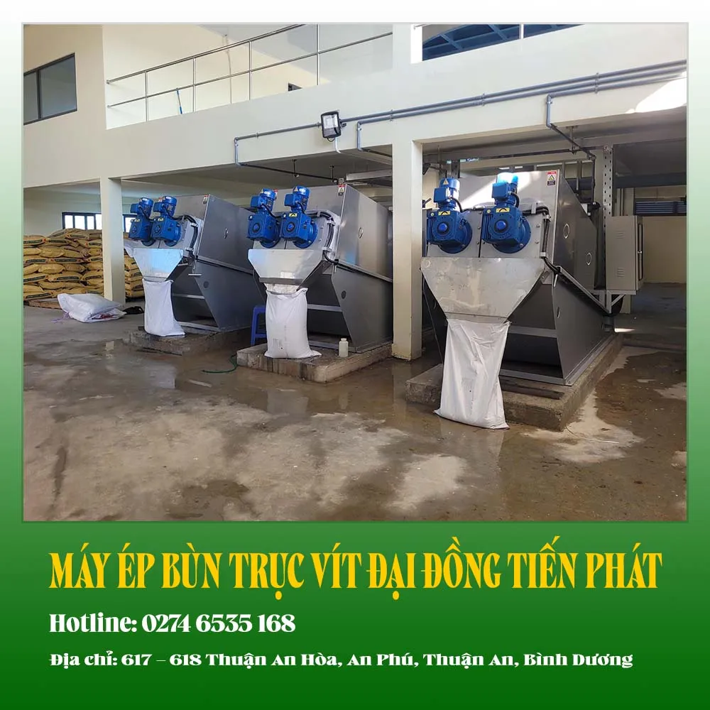 Tổng quan máy ép bùn trục vít đa đĩa DOTAPHA, với thiết kế hiện đại và công suất lớn