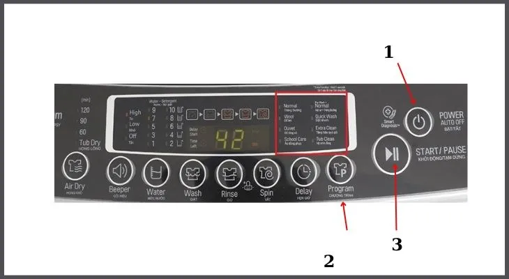 Hướng dẫn 3 bước cơ bản để sử dụng máy giặt LG cửa trên hiệu quả