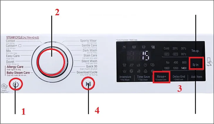 Kích hoạt tính năng khóa trẻ em Child Lock trên máy giặt LG cửa ngang