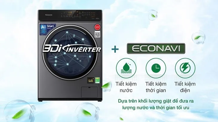 Máy giặt Panasonic cửa ngang Inverter NA-V105FC1LV với công nghệ 3Di Inverter