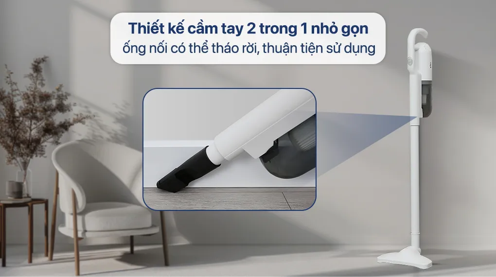 Khởi động máy hút bụi cầm tay Bear BVC-B43W1 với nút On/Off