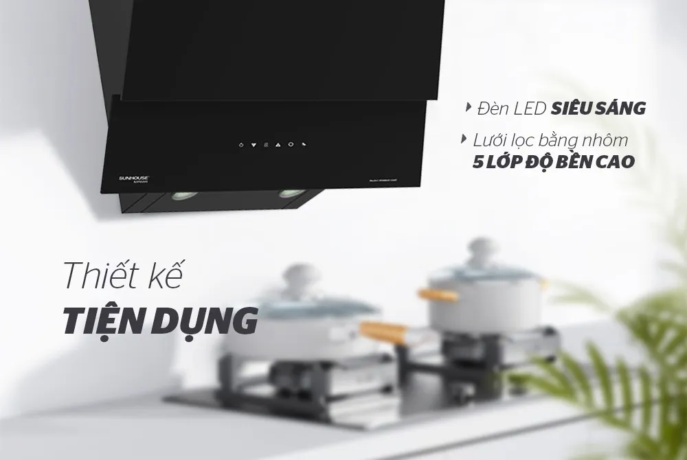 Máy Hút Mùi Bếp Tích Hợp Đèn LED Chiếu Sáng Hiệu Quả