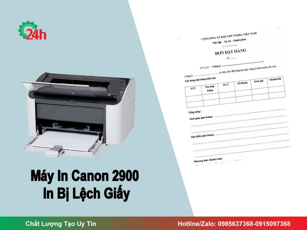 Dấu hiệu máy in Canon bị lỗi lệch giấy và cách khắc phục