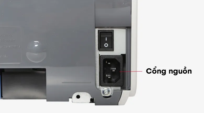 Minh họa cắm dây nguồn điện vào máy in Canon LBP 2900 để khởi động lắp đặt