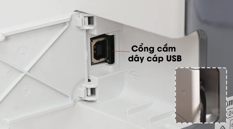 Kết nối máy in Canon LBP 2900 với máy tính qua cáp USB và chuẩn bị cài đặt driver