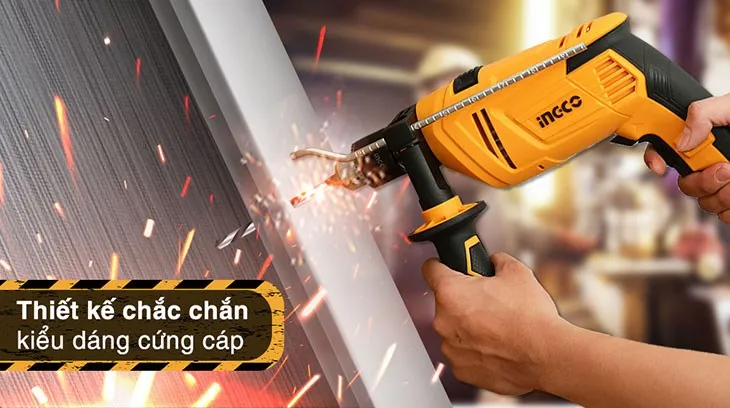 Sử dụng thước đo độ sâu trên máy khoan động lực Ingco để xác định chính xác độ sâu khi khoan tường