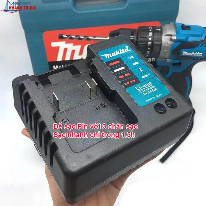 Đế sạc pin 3 chân tiện lợi của máy bắn vít dùng pin Makita