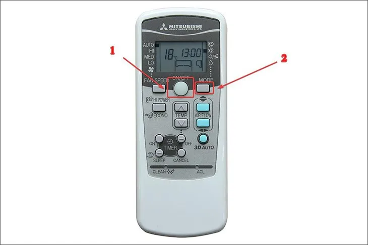 Chọn chế độ vận hành (MODE) trên remote máy lạnh Mitsubishi Inverter