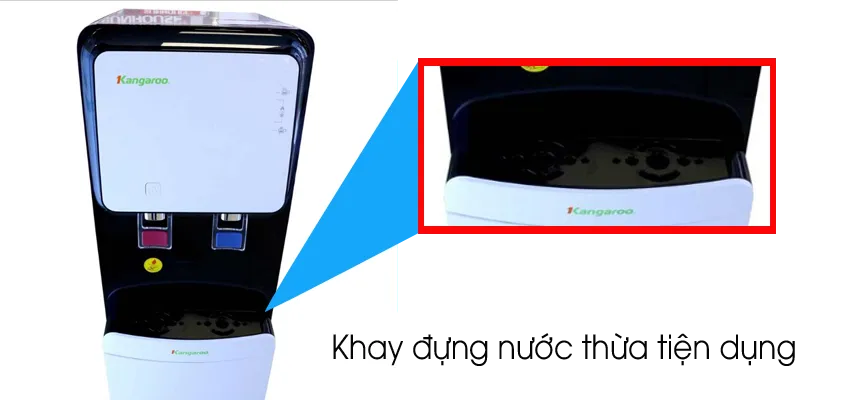 Khay hứng nước thừa của máy lọc nước Kangaroo KG61A3, dễ dàng tháo lắp để vệ sinh