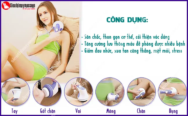 Người dùng thư giãn với máy massage Relax Tone trên vai, minh họa cách sử dụng máy relax tone để giảm đau nhức