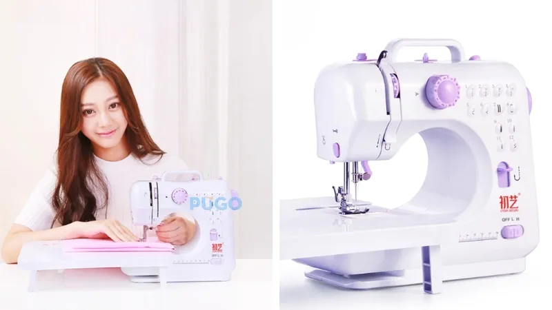 Máy may Chuyi 505A, một trong những loại máy may mini Trung Quốc phổ biến với nhiều chức năng.