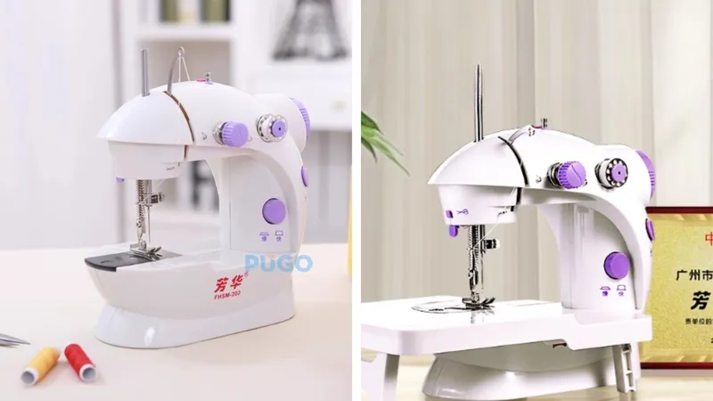 Máy may mini gia dụng Fanghua 202, phù hợp cho người mới học cách sử dụng máy may mini Trung Quốc.