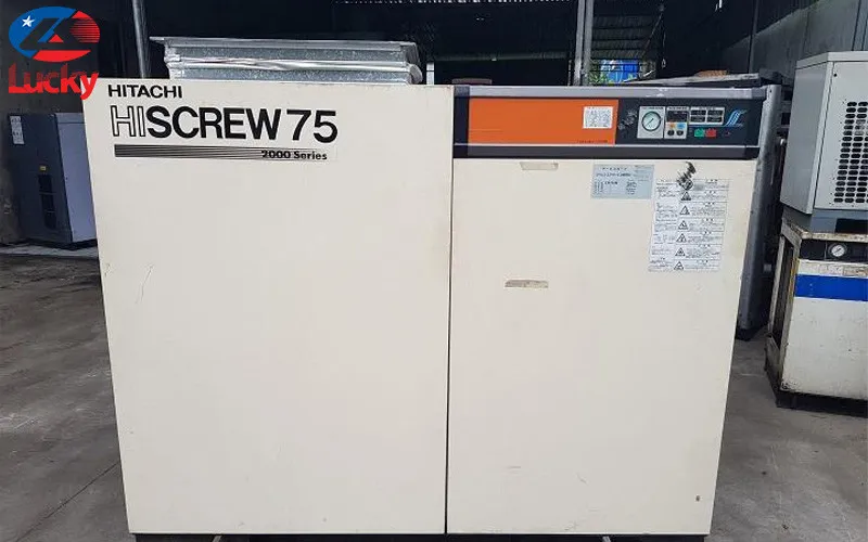 Máy nén khí trục vít Hitachi 75kw vận hành mạnh mẽ trong môi trường công nghiệp
