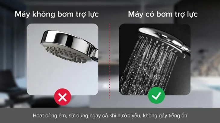 Máy tắm nước nóng Ariston AURES TOP 4.5P với bơm trợ lực cho nguồn nước yếu