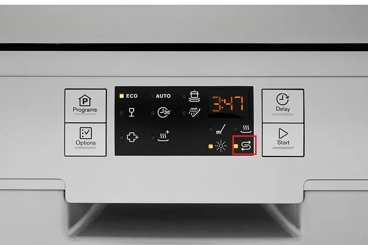 Đèn báo mức muối cần bổ sung cho máy rửa chén Electrolux