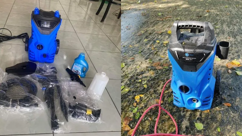 Máy rửa xe Kachi đã được vệ sinh và cất giữ gọn gàng