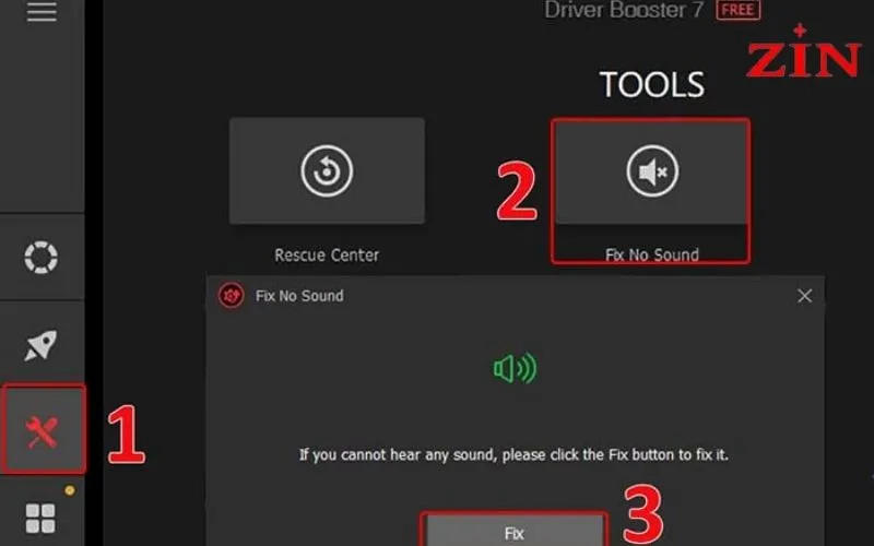 Dùng Fix No Sound của Driver Booster khắc phục được lỗi máy tính bị mất âm thanh Win 10