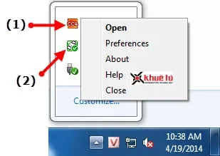 Cách Sử Dụng Máy Scan Brother: Biểu Tượng Trạng Thái Dưới Khay Hệ Thống