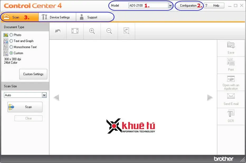 Cách Sử Dụng Máy Scan Brother: Giao Diện Home Mode Của Control Center 4