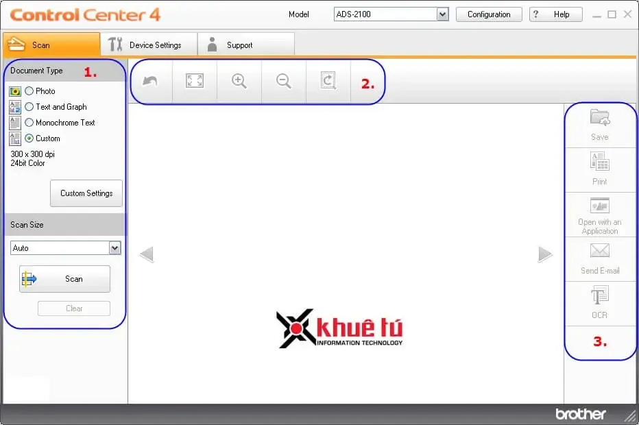 Cách Sử Dụng Máy Scan Brother: Các Lựa Chọn Chế Độ Scan Trong Control Center 4