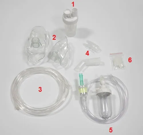 Toàn bộ phụ kiện cần thiết khi lắp máy hút mũi Rossmax và xông khí dung