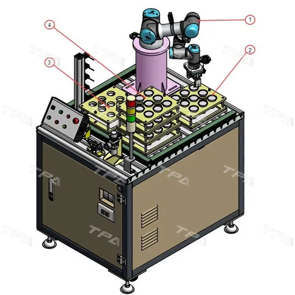 Mô hình trạm robot cấp đui đèn tự động với Robot UR3