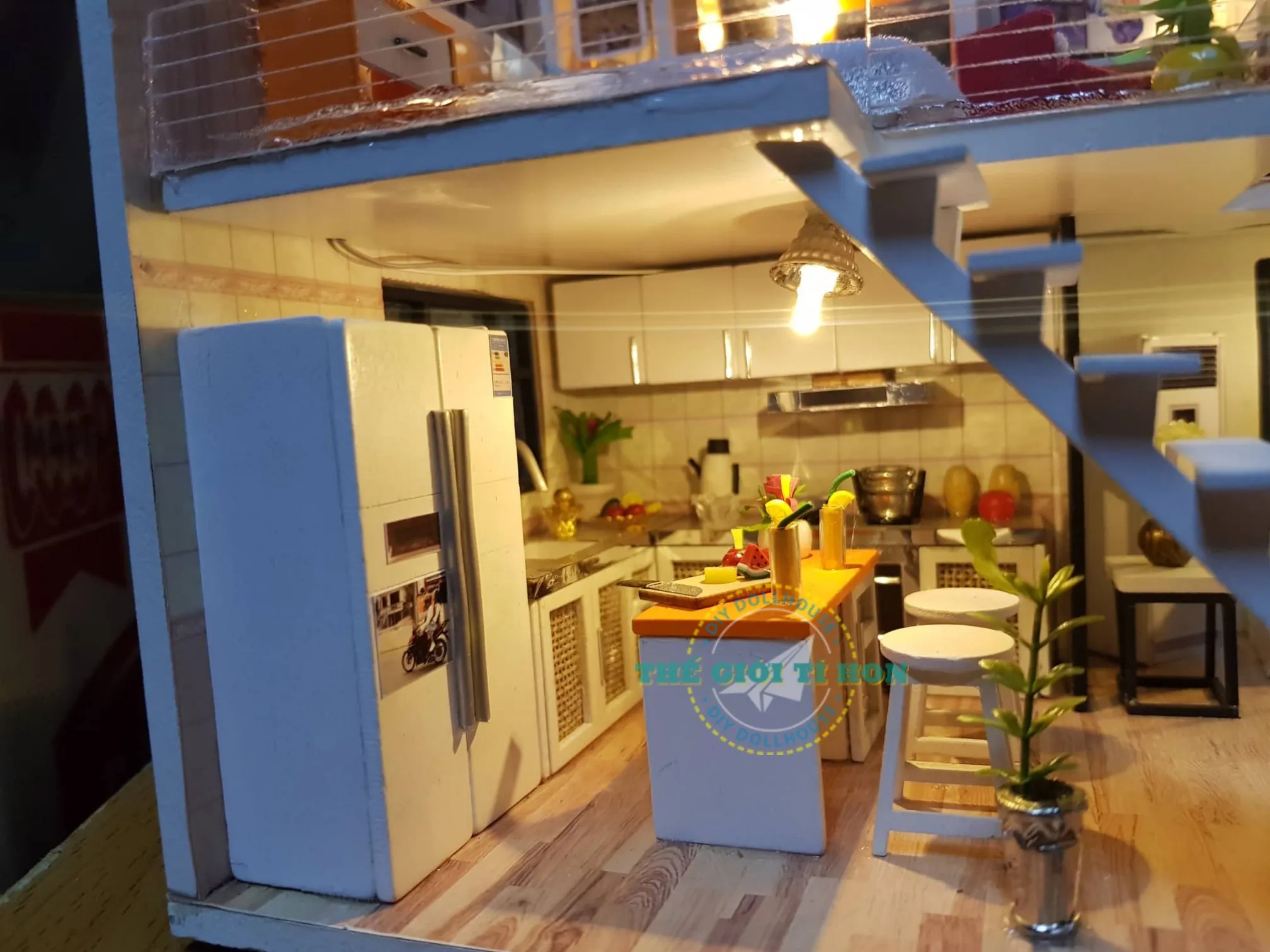 Mô hình nhà gỗ tự lắp ráp chi tiết sân vườn