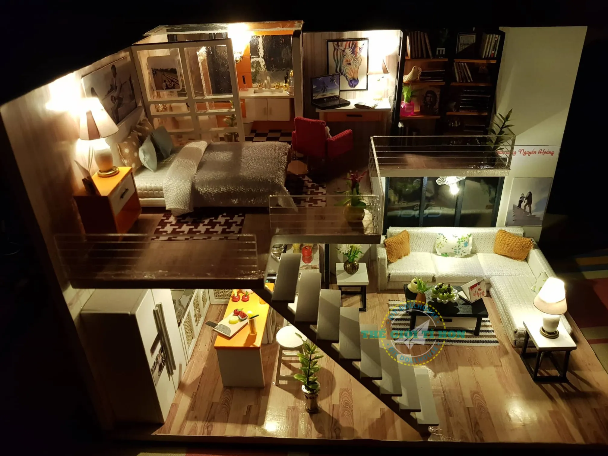 Mô hình nhà gỗ tự lắp ráp nội thất chi tiết