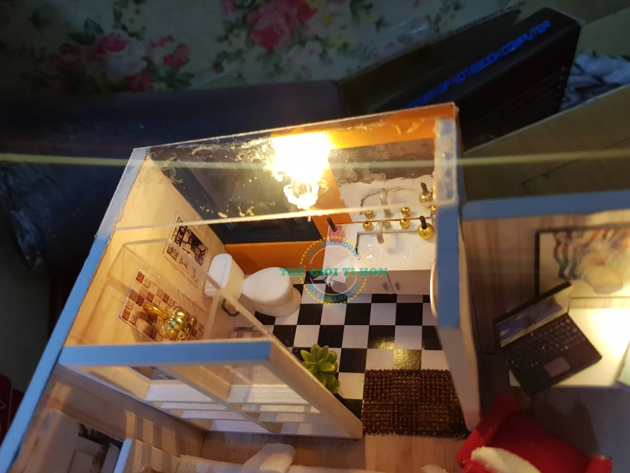 Mô hình nhà gỗ tự lắp ráp ngoại thất với góc nhìn rộng