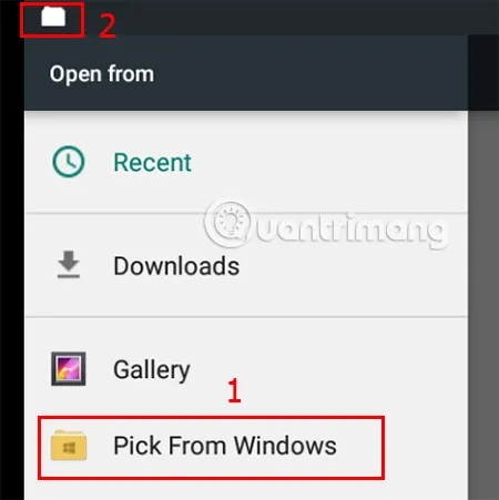 Lựa chọn hình ảnh mã QR từ máy tính Windows để quét thanh toán MoMo qua giả lập