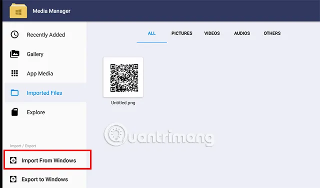 Nhập hình ảnh mã QR thanh toán từ thư mục máy tính vào ứng dụng MoMo trên giả lập Android