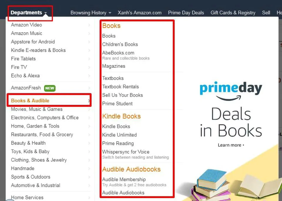 mua sách trên amazon