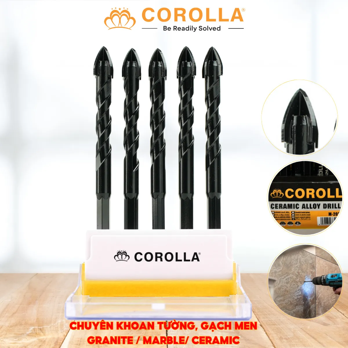 Mũi khoan gạch men, khoan tường đa năng COROLLA