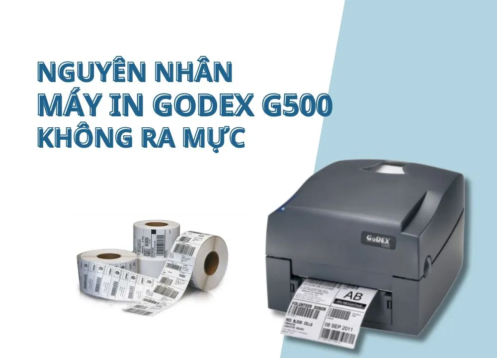Cận cảnh đầu in và các linh kiện bên trong máy in mã vạch Godex G500, liên quan đến vấn đề in không ra mực hoặc chất lượng kém.