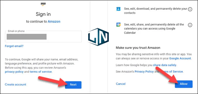 Người dùng cấp quyền truy cập tài khoản cho ứng dụng email trên máy tính