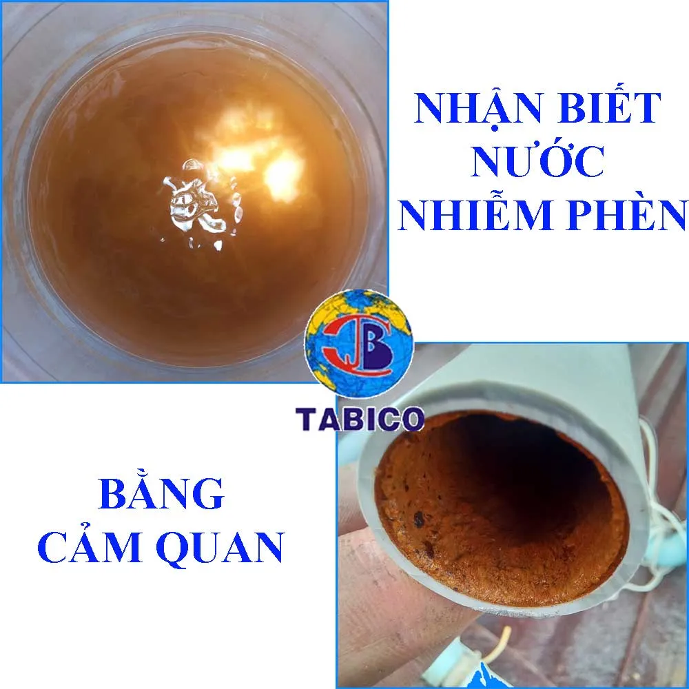 Kiểm tra nước giếng nhiễm phèn qua màu sắc và cặn bẩn