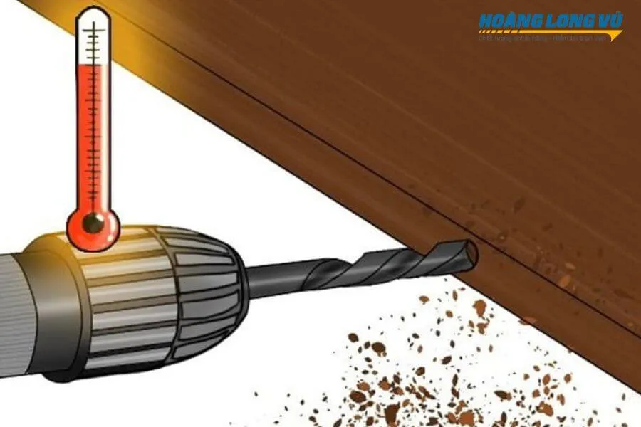 Nhiệt độ cao làm mòn mũi khoan