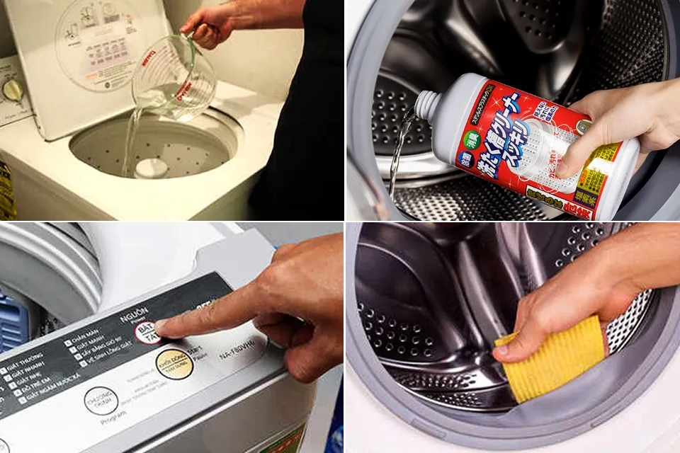 Hướng dẫn cách sử dụng nước vệ sinh máy giặt cho thiết bị cửa trên