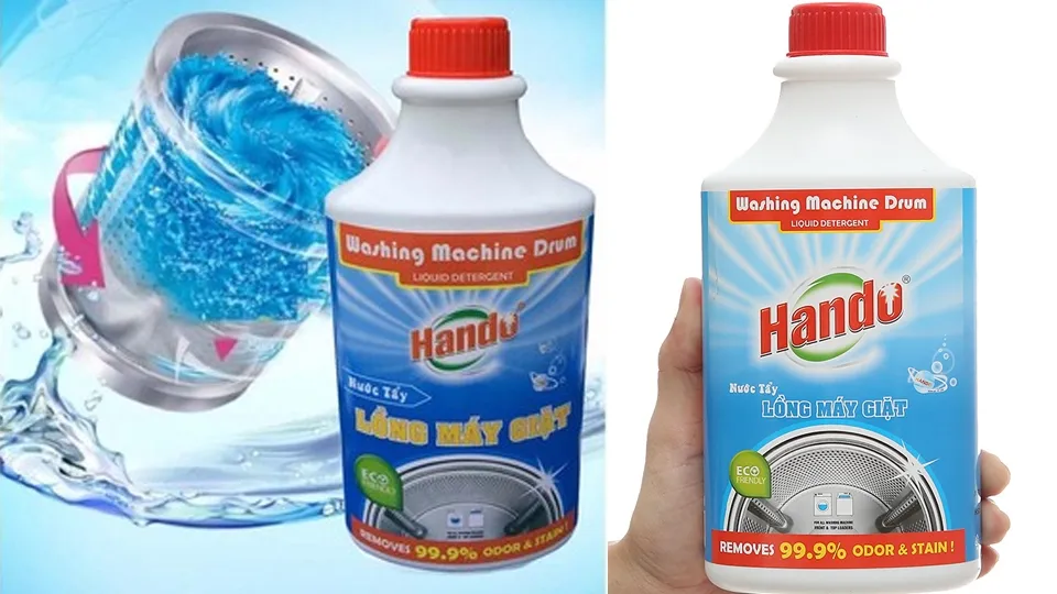 Công thức tẩy trắng đặc biệt của nước vệ sinh máy giặt Hando