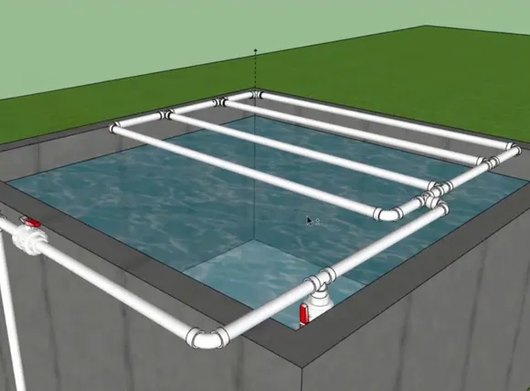Lắp đặt hệ thống ống dẫn và van cho bể lọc nước giếng khoan gia đình