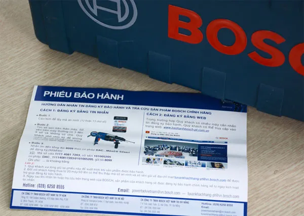 Phiếu bảo hành Bosch tiêu chuẩn