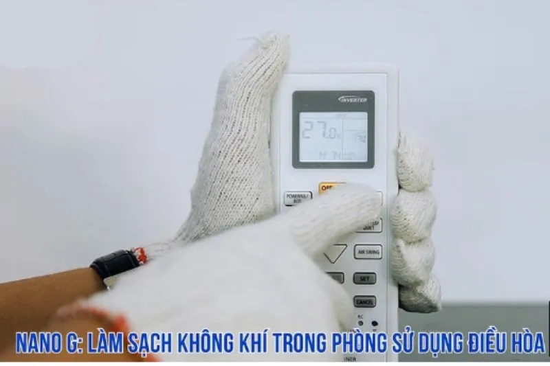 Phím NANOE-G trên remote máy lạnh Panasonic