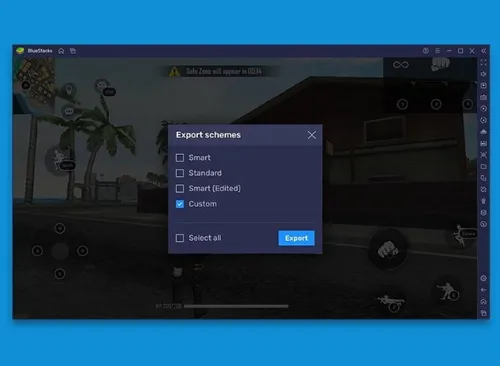 Chọn tùy chọn xuất hoặc nhập file cấu hình phím